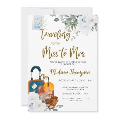 Traveling from Miss to Mrs. Bridal Shower Invitations