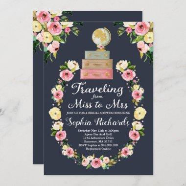 Traveling From Miss To Mrs Bridal Shower Invite