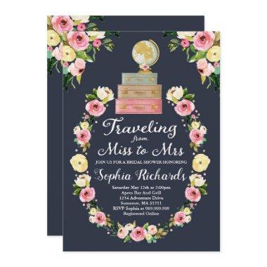 Traveling From Miss To Mrs Bridal Shower Invite