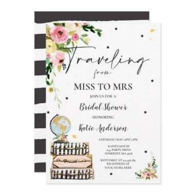 Traveling From Miss to Mrs Bridal Shower Map Bride Invitations