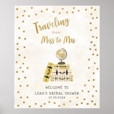 Traveling from Miss to Mrs bridal shower sign