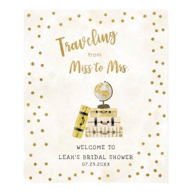 Traveling from Miss to Mrs bridal shower sign