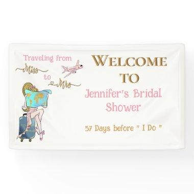 Traveling From Miss to Mrs Bridal Shower Welcome Banner