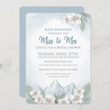 Traveling from Miss to Mrs. Mountain Bridal Shower Invitations