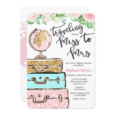 Traveling Miss to Mrs. Bridal Shower Invitations