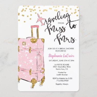 Traveling Miss to Mrs. Bridal Shower Invitations