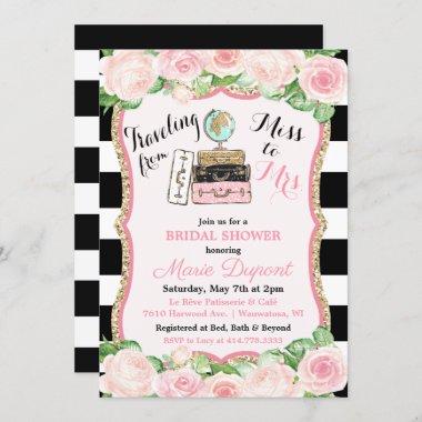 Traveling Miss to Mrs Bridal Shower Invitations