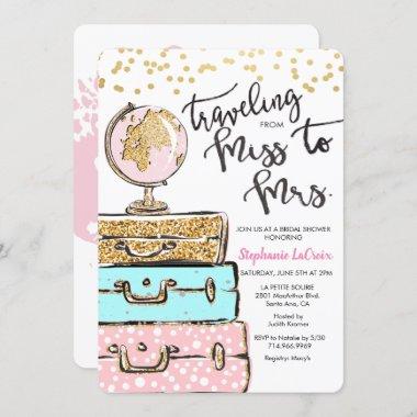 Traveling Miss to Mrs. Bridal Shower Invitations