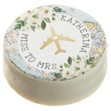 Traveling Miss to Mrs  Romantic Map Chocolate Covered Oreo