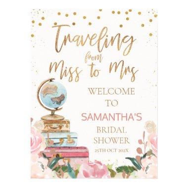 Traveling Miss to Mrs Bridal Shower Welcome Sign