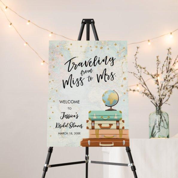 Traveling Miss to Mrs Travel Bridal Shower Welcome Foam Board