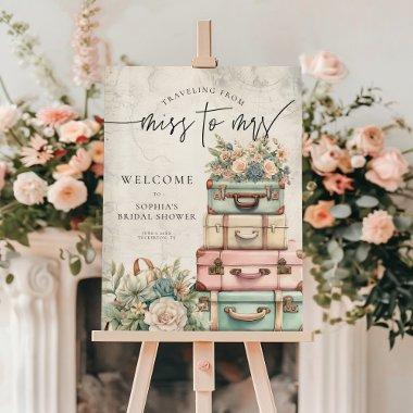 Traveling Miss to Mrs Vintage Floral  Foam Board
