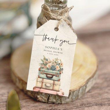 Traveling Miss to Mrs Vintage Floral  Gift Tags