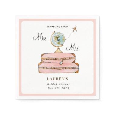 Traveling Suitcases Bridal shower Napkins