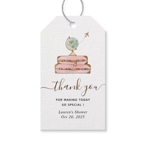 Traveling Suitcases Bridal shower Thank you Gift Tags