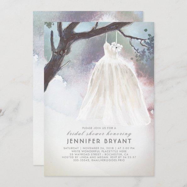 Tree Bridal Shower | Watercolor Wedding Dress Invitations