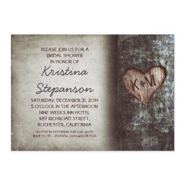 Tree rustic bridal shower invitations