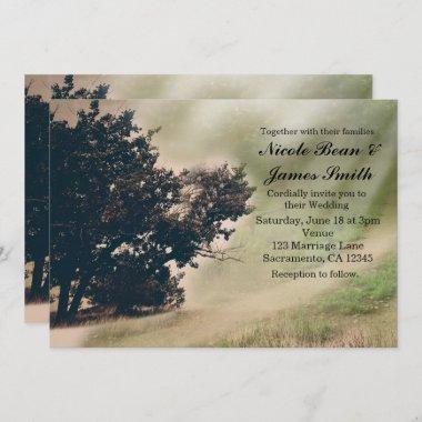 Tree & Rustic Country Road Wedding Invitations