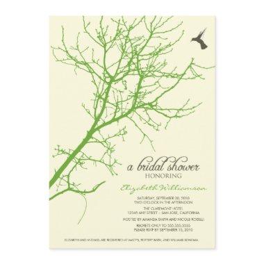 Tree Silhouette Bridal Shower Invitations (lime)