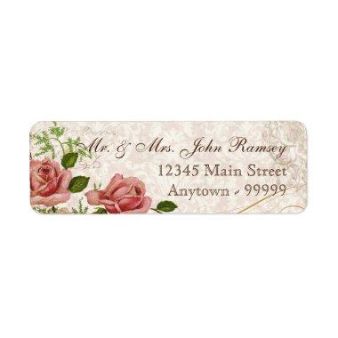 Trellis Rose Vintage Invitations Mailing Address Label