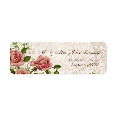 Trellis Rose Vintage Invitations Mailing Address Label