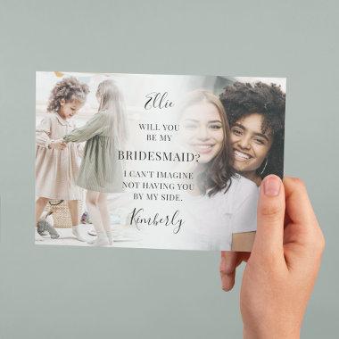 Trendy 2 Photo Will You Be My Bridesmaid? Proposal