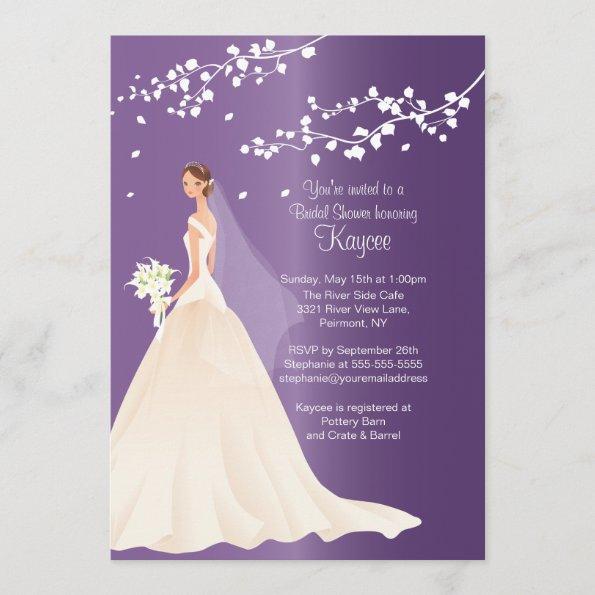Trendy Amethyst Bride Bridal Shower Invite