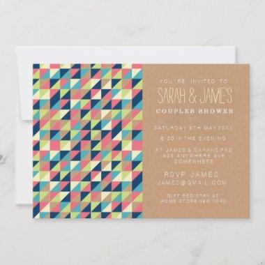 Trendy Aztec Triangles Couples Shower Party Invite