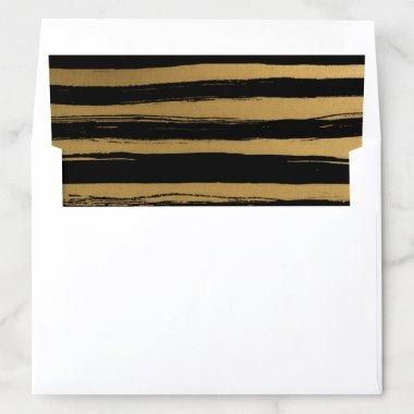 Trendy Black & Gold Striped Envelope Liner