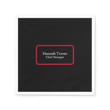 Trendy Black & Red Plain Creative Modern Napkins