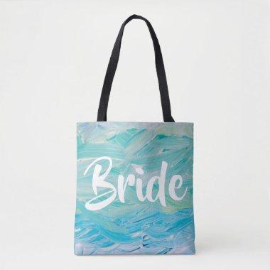 Trendy Blue Bride Tote Bag