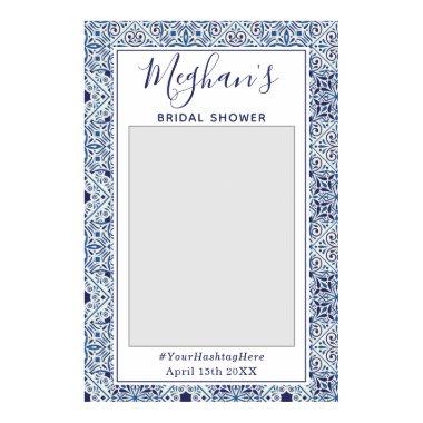 Trendy Blue tiles  Photo Booth Poster