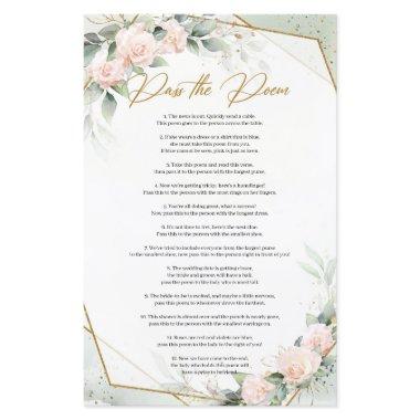 Trendy blush and greenery gold Pass The Poem game