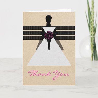 Trendy Bride Bridal Shower Thank You Invitations, Pink