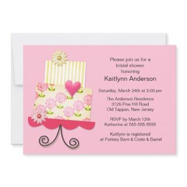 Trendy Cake Bridal Shower Invitations