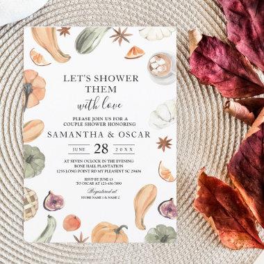 Trendy Colorful Watercolor Pumpkin | Autumn Vibes Invitations