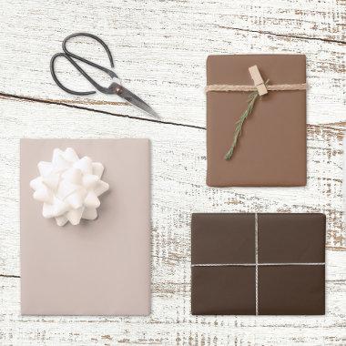 Trendy Country Rustic Brown Solid Color Wrapping Paper Sheets
