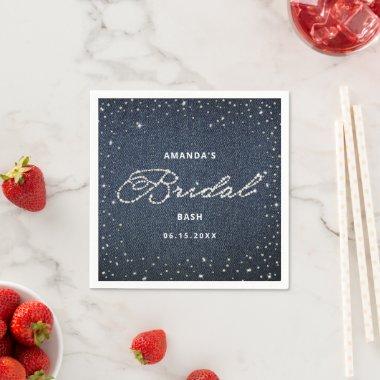 Trendy Denim Diamonds Elegant  Custom Napkins