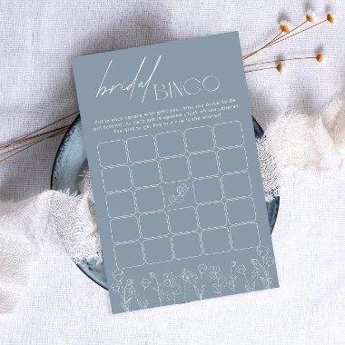Trendy Dusty Blue Floral  Bingo Game