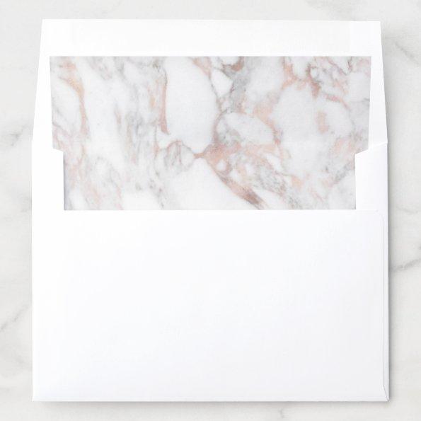 Trendy Elegant Rose Marble Modern Template Envelope Liner