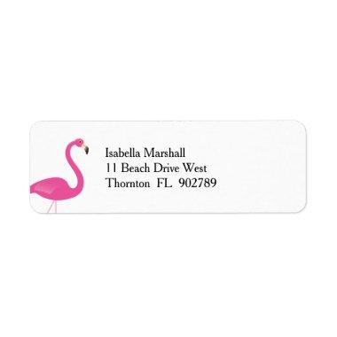 Trendy Flamingo Return Address Label