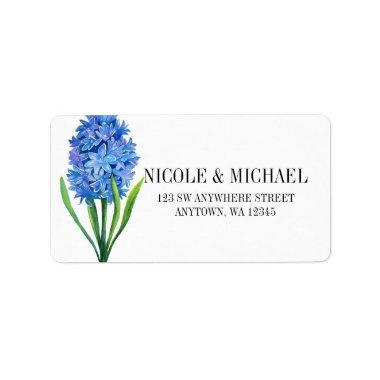 Trendy Flower Blue Hydrangea wedding Label