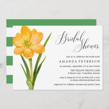Trendy Flower YELLOW CROCUS wedding Bridal Shower Invitations
