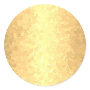 Trendy Glamour Gold Hearts Blank Template Elegant Classic Round Sticker