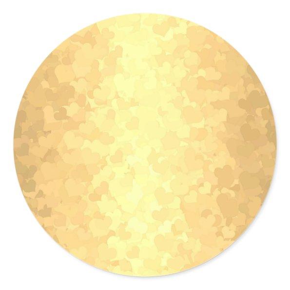 Trendy Glamour Gold Hearts Blank Template Elegant Classic Round Sticker
