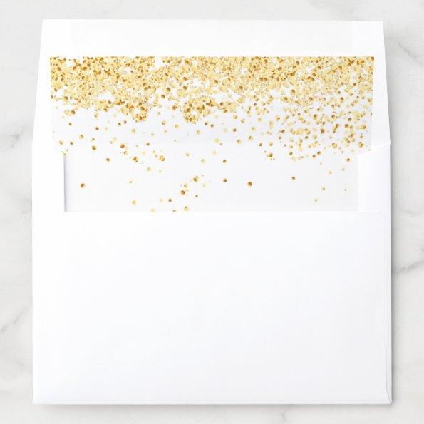 Trendy Gold Confetti Modern Glam Golden Elegant Envelope Liner