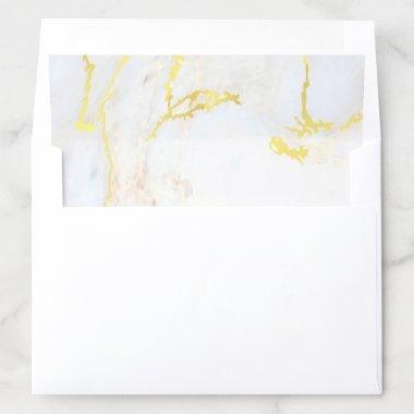 Trendy Gold Marble Modern Glam Elegant Golden Envelope Liner