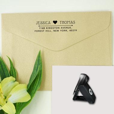 Trendy Love Heart Custom Name & Address Pocket Stamp
