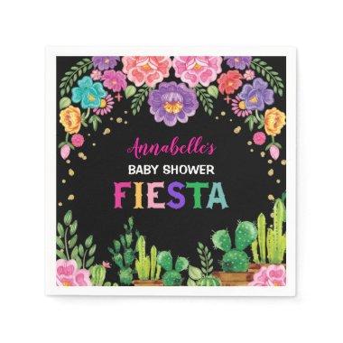 Trendy Mexican Floral Fiesta Birthday Baby Shower Napkins