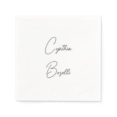 Trendy Minimalist Modern Plain Simple Template Napkins